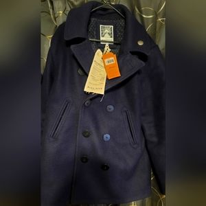 NWT AndSons Peacoat Melton Wool Boardwalk Winter Jacket Navy Blue Men’s Size xL